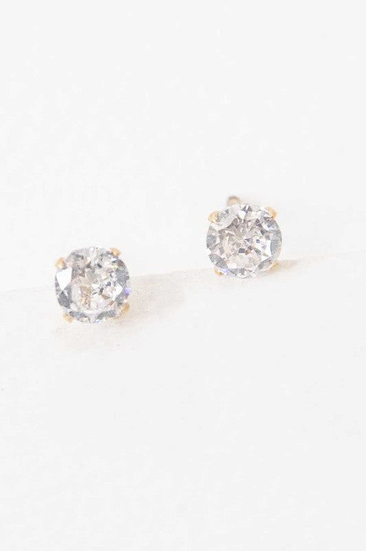 Classic Stone Stud Earrings