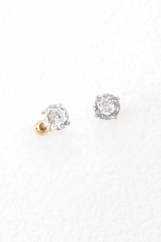 Classic Stone Stud Earrings