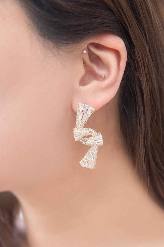 Crystal Ribbon Earrings