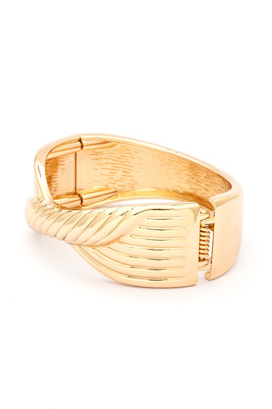 Twisted Designed Hinged Bangle