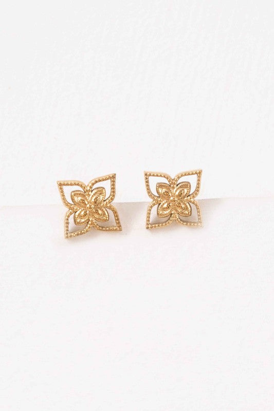 Star Flower Stud Earrings