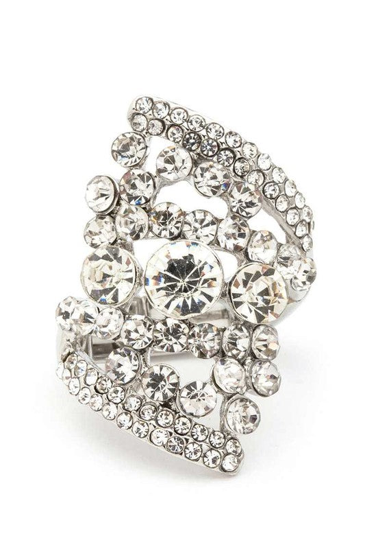 Mix Stone Crystal Statement Stretch Ring