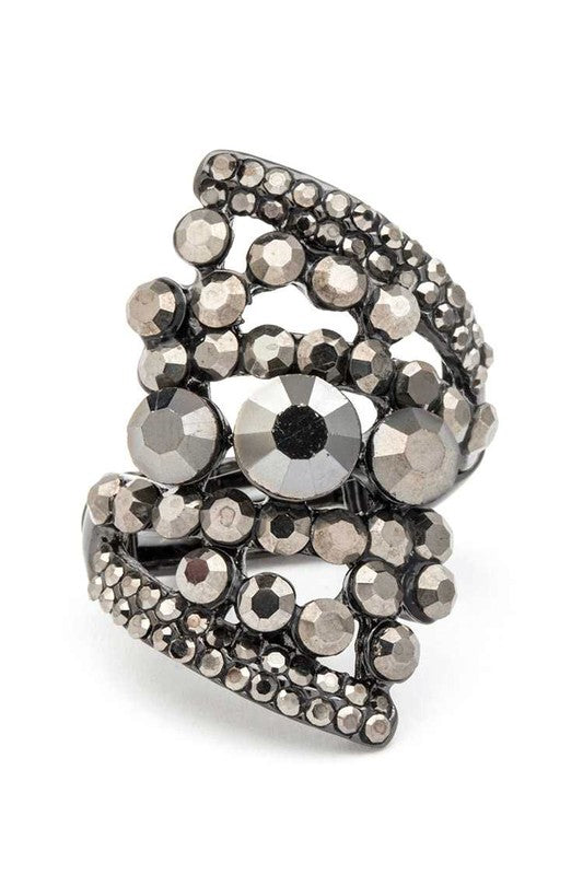 Mix Stone Crystal Statement Stretch Ring