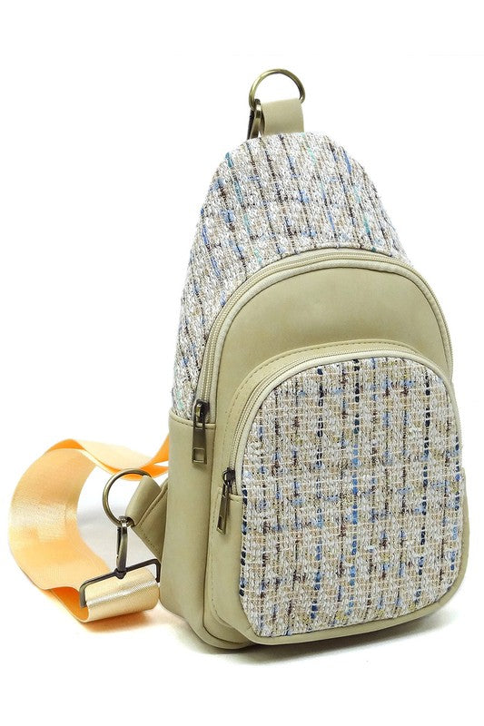 Tweed Sling Bag Backpack