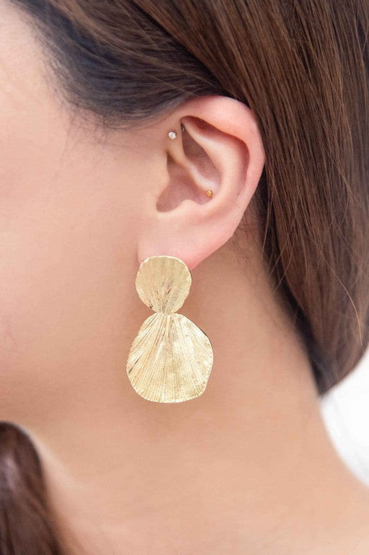 Gold Shell Drop Earrings